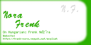 nora frenk business card